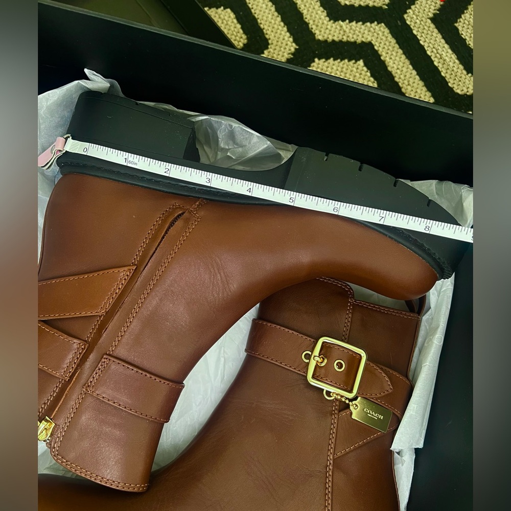 BNIB coach Lacey ankle boot rich brown Size 7 - Picture 7 of 9